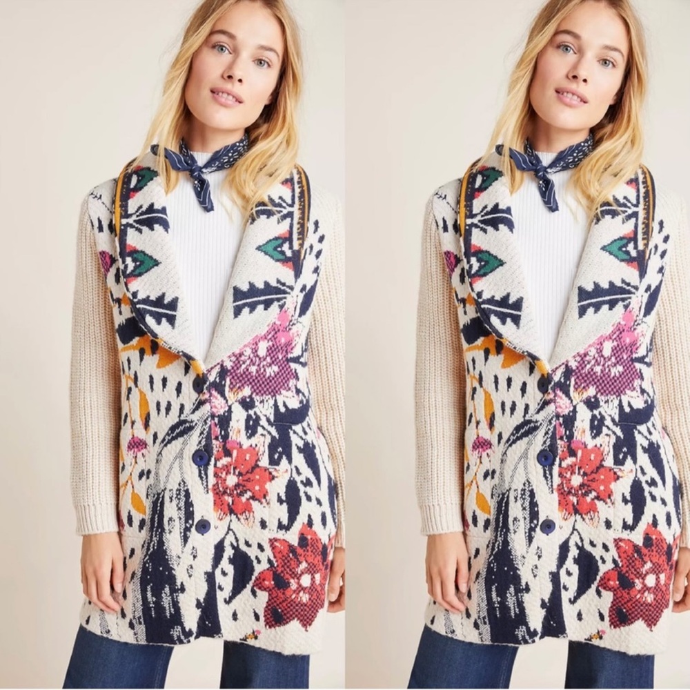 Anthropologie MARITZA FLORAL COAT